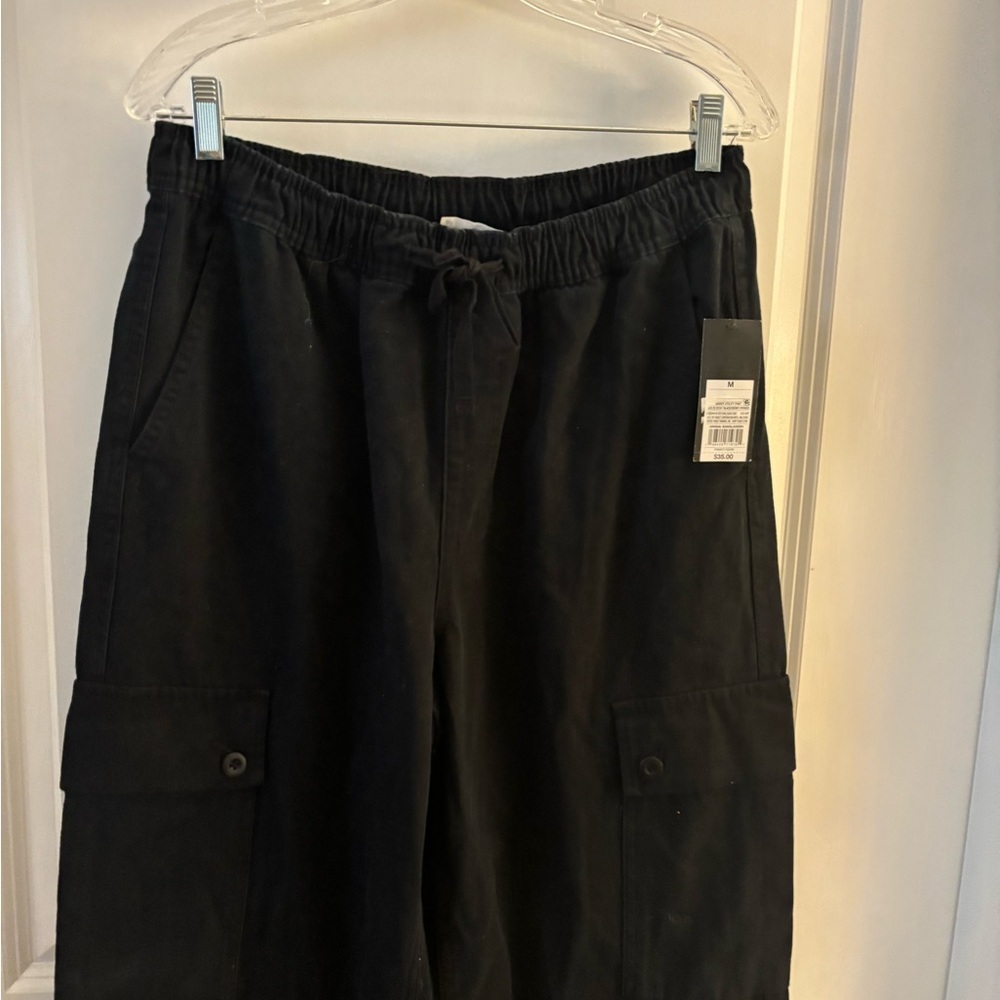 Men's Black Cargo Drawstring Pants By Original Use/ Sz Large NWT - Picture 4 of 12